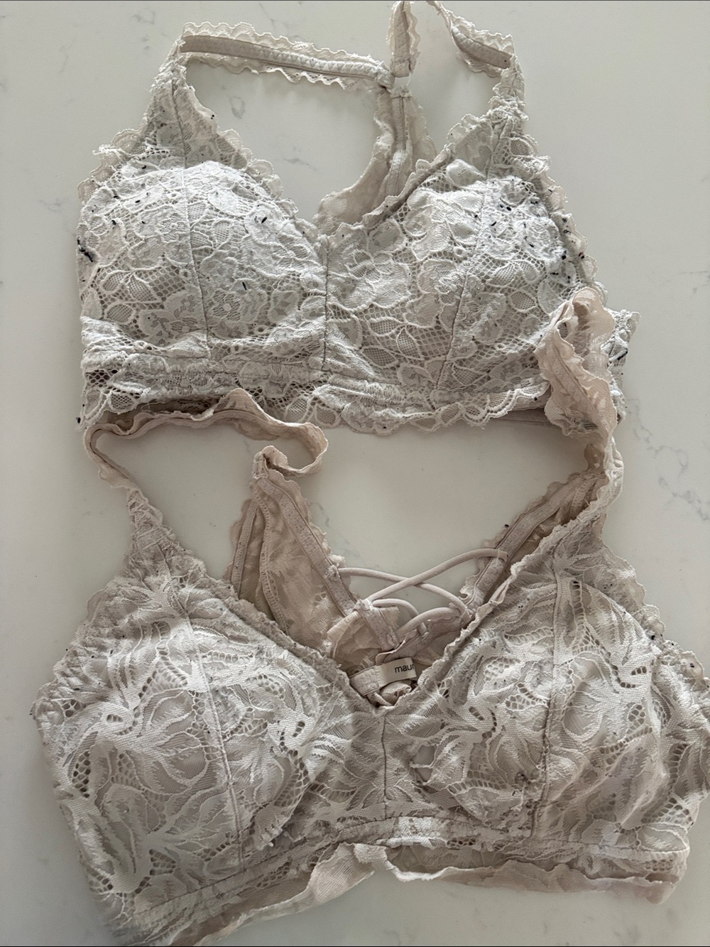 Maurices Lace Bralette Set in Light Beige